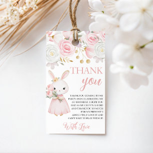 Bunny Birthday Floral Favor Tags