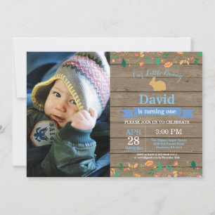 Bunny Birthday Girl Easter Egg 1st First Birthday Invitation