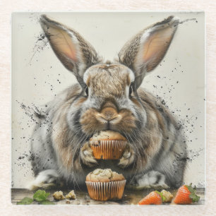 Bunny Birthday Glass Coaster