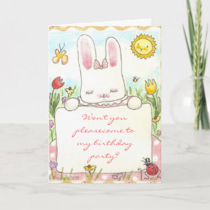 Bunny Birthday invitation