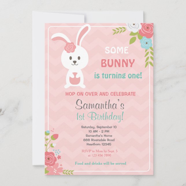Bunny Birthday Invitation / Bunny Invitation (Front)
