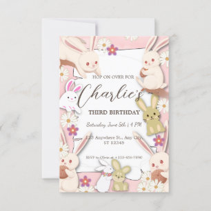 Bunny Birthday invitation for Child