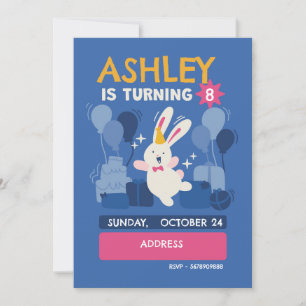 Bunny Birthday Invitation for Kids – Cute Pastel 