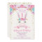 Bunny birthday invitation pink and gold 1st first