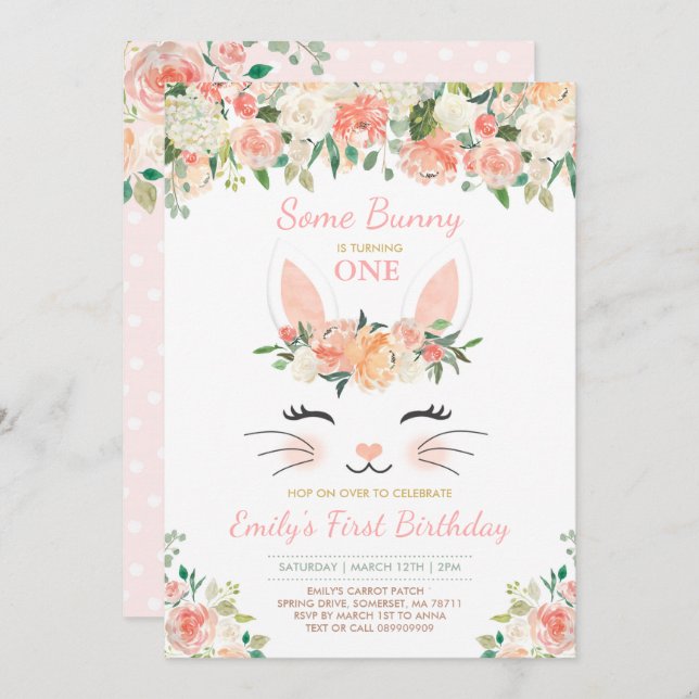 Bunny Birthday Invitation Some Bunny Birthday (Front/Back)