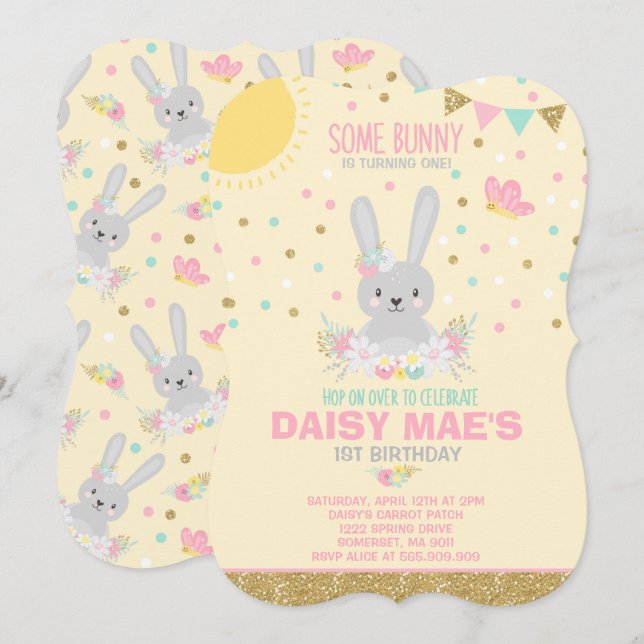 Bunny Birthday Invitation Some Bunny Birthday (Front/Back)