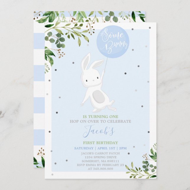 Bunny Birthday Invitation Some Bunny Birthday (Front/Back)