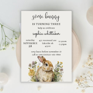Bunny Birthday Invitation   Spring Birthday