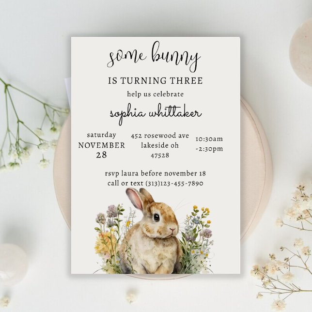 Bunny Birthday Invitation | Spring Birthday (Creator Uploaded)