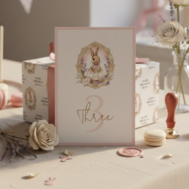 Bunny Birthday Vintage  Table Number (Creator Uploaded)