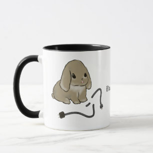 Bunny bites phone cable mug