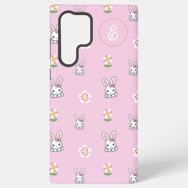 Bunny Bloom Delight Samsung Galaxy S22 Ultra Case (Back)
