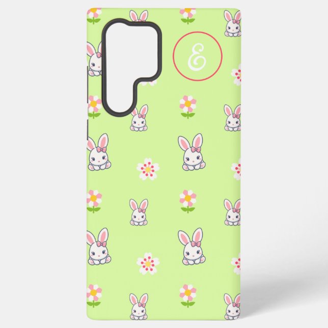 Bunny Bloom Delight Samsung Galaxy S22 Ultra Case (Back)