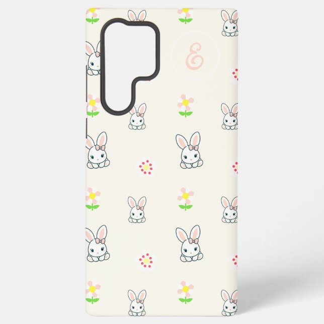 Bunny Bloom Delight Samsung Galaxy S22 Ultra Case (Back)