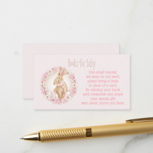 Bunny Blue Girl Baby Shower Books For Baby Card