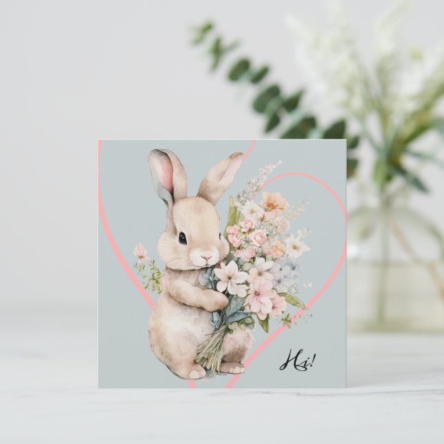Bunny & Bouquet  Invitation (Standing Front)