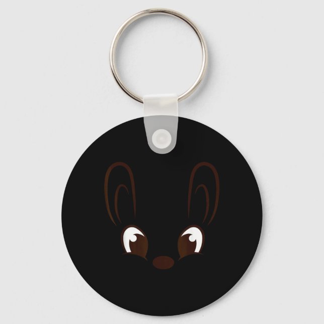 Bunny Boy Face Rabbit Halloween Costume Easter Key Ring (Front)