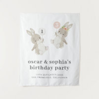 Bunny Boy Girl Joint Birthday Invitation