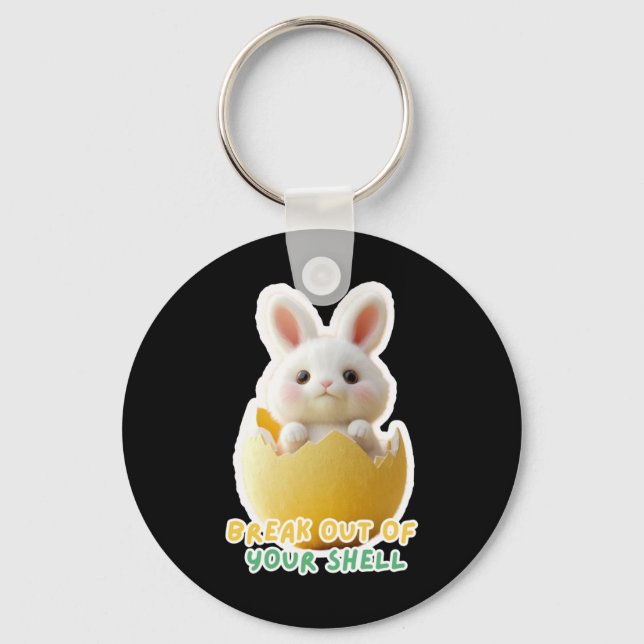Bunny@break Out Of Your Shell Sticker  Key Ring (Front)