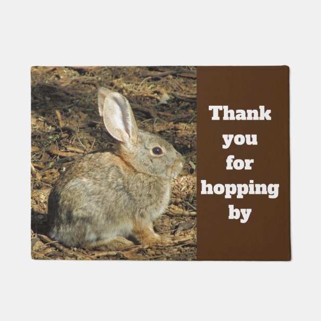 Bunny Brown Desert Animal Photo Guest Welcome Doormat (Front)