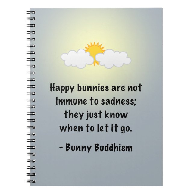 Bunny Buddhism "Let It Go" Spiral Notebook (Front)