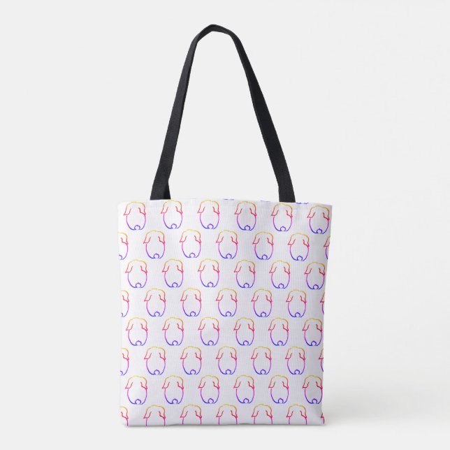 Bunny Bun Multicolor Tote Bag (Back)