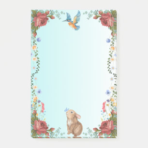 Bunny, Butterfly, Bird & Red Roses Post-it Notes