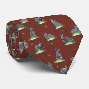 Bunny Carrot Craze Tie (Burgundy)