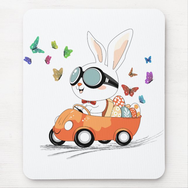 Bunny Carrot Hopping Ride Mouse Pad (Front)