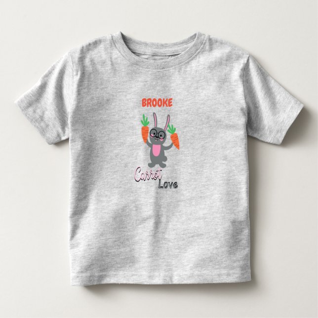 "BUNNY CARROT LOVE" PERSONALIZED TODDLER T-Shirt (Front)