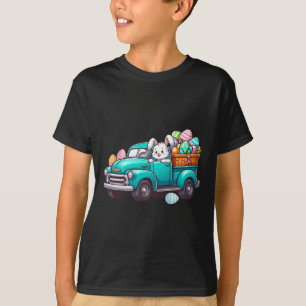 Bunny Carrying Easter Eggs On Pickup Truck Hunting T-Shirt