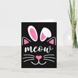 Bunny Cat Cute Fun Cat For Girls Cat Easter Girls  Card