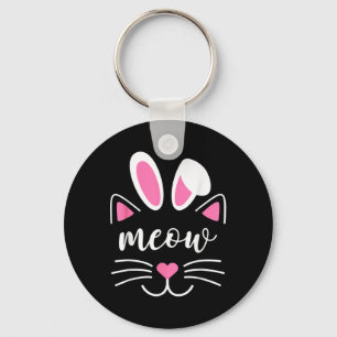 Bunny Cat Cute Fun Cat For Girls Cat Easter Girls  Key Ring