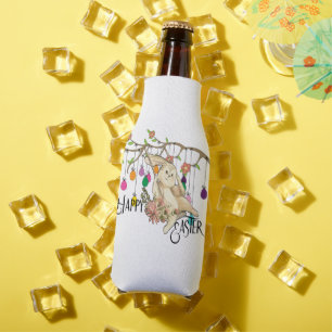 Bunny Celebrates Easter Day Bottle Cooler