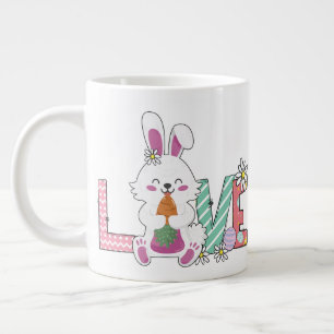 Bunny Celebrates Easter Day Giant Coffee Mug