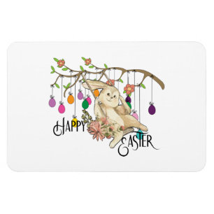 Bunny Celebrates Easter Day Magnet