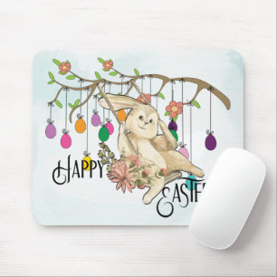Bunny Celebrates Easter Day Mouse Pad