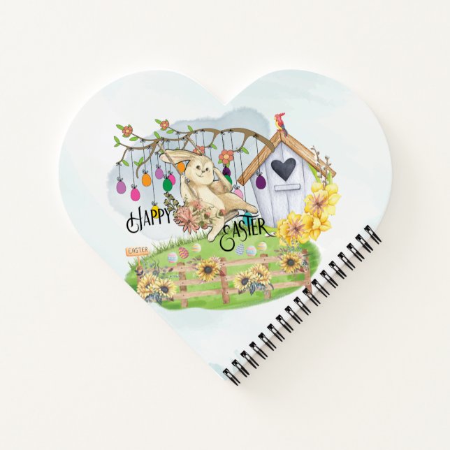 Bunny Celebrates Easter Day Notebook (Back)