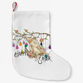 Bunny Celebrates Easter Day Small Christmas Stocking