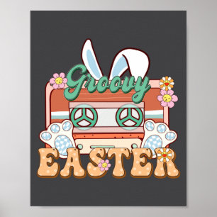 Bunny Cette Retro Groovy Easter Day _1  Poster