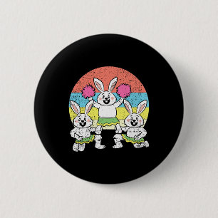 Bunny Cheerleader Easter Funny Rabbit Spring Cheer 6 Cm Round Badge