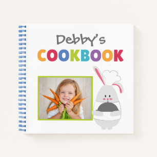 Bunny Chef Personalised Kids Cookbook (Add Photo) Notebook