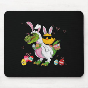 Bunny Chicken Riding Dinosaur T Rex Egg Hunt Dinos Mouse Pad