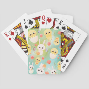 Bunny, Chicks & Butterflies Playing Cards