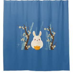 bunny chinesse shower curtain