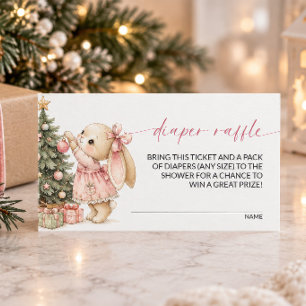 Bunny Christmas Diaper Raffle Enclosure Card