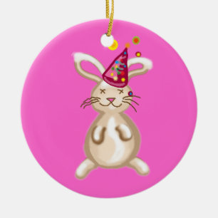 Bunny Christmas party Ceramic Tree Decoration