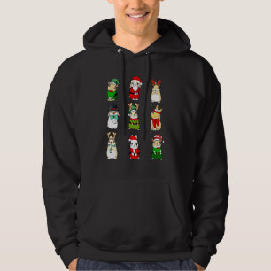 Bunny Christmas Santa Hat Reindeer Snowman Rabbit Hoodie