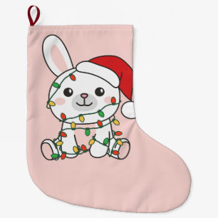 Bunny Christmas Winter Animals Holiday Bunnies Large Christmas Stocking