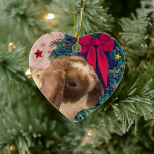 Bunny Christmas Wish Ceramic Tree Decoration
